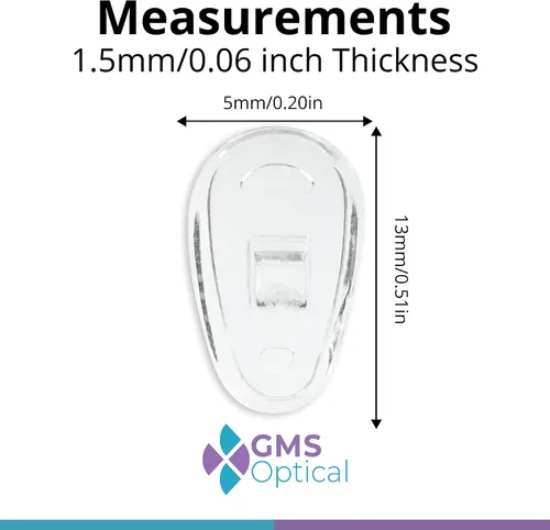 Vista 2 de GMS - Almohadillas de silicona para soporte de anteojos en la nariz con forma simétrica, 10 pares, 2