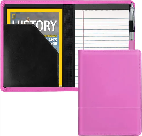 Vista 8 de Carpeta/Portafolio con Bloc, Mini Carpeta Portafolio con Bloc 5 x 8 Bloc de Escritura Tamaño Legal, Organizador de Documentos A5 para Hombres