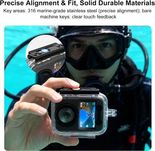 Vista 7 de Coyktonty Estuche de buceo impermeable para DJI Osmo 360, soporta 50M/164FT Subacuático Buceo Buceo Buceo Profundo