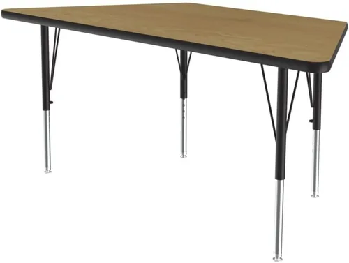 Vista 141 de Correll - Mesa rectangular de actividades para el aula de 24 x 36 pulgadas, altura ajustable (19-29 pulgadas), parte superior de nogal colonial