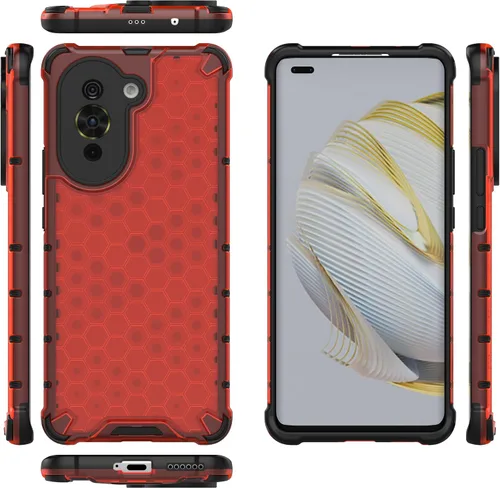 Vista 150 de Pzwoxukhov Funda compatible con Huawei Nova 3i, compatible con Huawei P Smart+ 2018 Honeycomb Anti-Drop Shock-Absorbing Case Negro