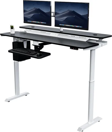 Vista 10 de VERSADESK Escritorio eléctrico de pie de 48 pulgadas, escritorio de pie ajustable en altura de grado comercial, escritorio ergonómico para negro