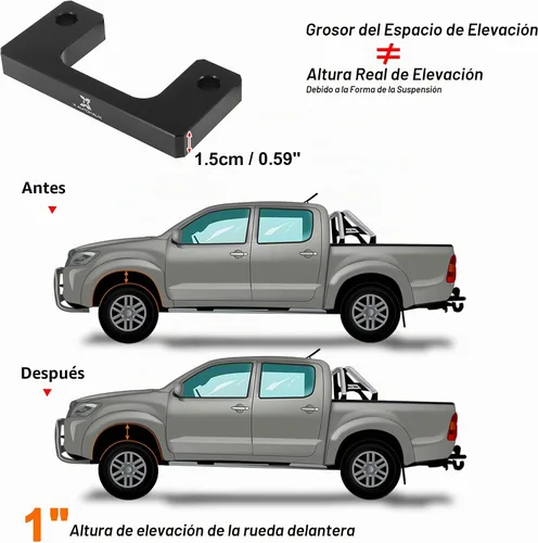 Vista 4 de X AUTOHAUX Kit de elevación de nivelación delantera de 1 pulgada, espaciador de puntal de resorte de suspensión, espaciadores de elevación