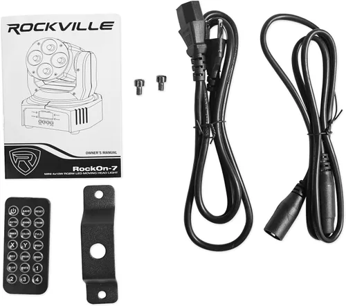 Vista 9 de Rockville RockOn-7 - Luz de lavado de cabeza móvil RGBW de 40 W, DMX de 14/16 canales, activada por sonido, control remoto, giro de 540°