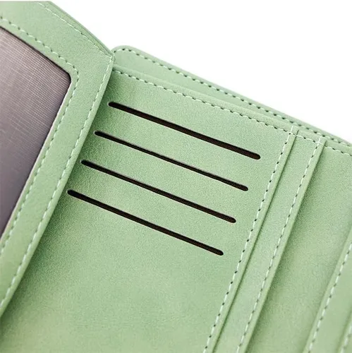 Vista 4 de Renil Carteras de cuero con bloqueo RFID para mujer, monedero de gran capacidad para tarjetas de crédito, Negro -, Moda