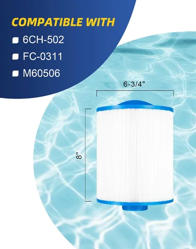 Vista 2 de ZOTEE Filtro de spa que reemplaza a balnearios artesianos, Unicel 6CH-502, Filbur FC-0311, PAS50SV-F2M, PAS50, Master Deluxe M60506, Excel XLS-604