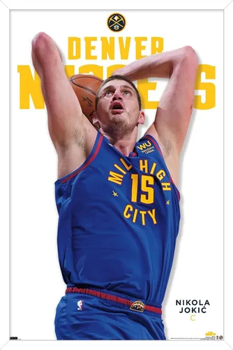 Vista 12 de Trends International NBA Denver Nuggets - Póster de pared Nikola Jokic Feature Series 23, 22.4 pulgadas de largo x 14.7 W, versión enmarcada