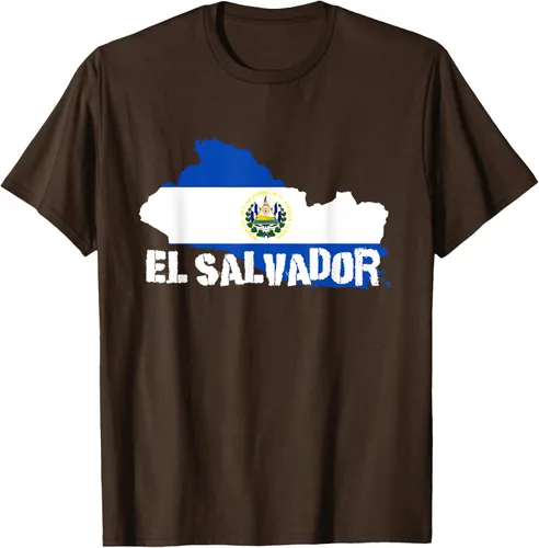 Vista 6 de Camiseta con la bandera de El Salvador, mapa de El Salvador, camiseta de Salvador para mujer, Negro