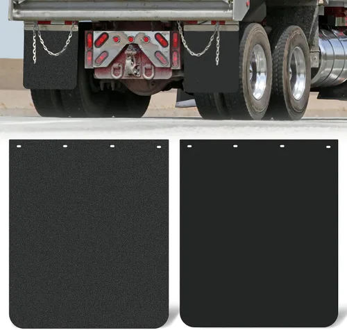 Vista 9 de 2 aletas de polímero de 24 x 24 pulgadas, color negro, resistentes a salpicaduras, guardabarros universales para semirremolques, tractores