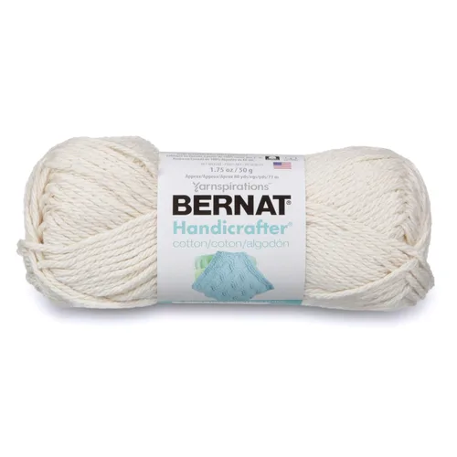 Vista 8 de Bernat Handicrafter - Hilo de algodón sólido, 1.75 onzas, calibre 4, mediano, 100% algodón, azul francés