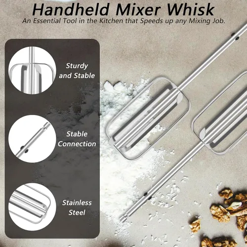 Vista 3 de 2 accesorios para batidora de mano, accesorios para batidora de mano para piezas de acero inoxidable Kitchenaid, compatibles con piezas de mezclador