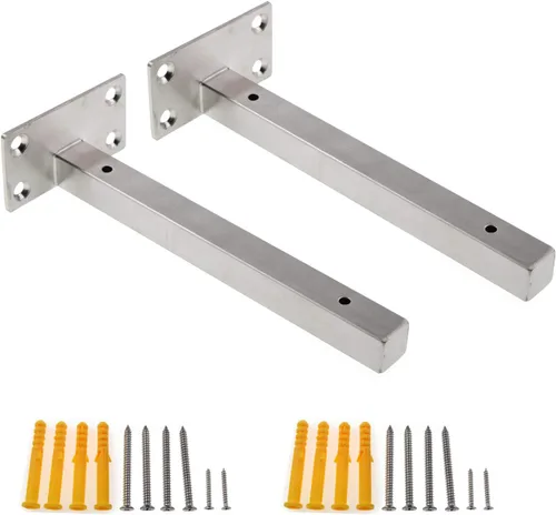 Vista 7 de Soportes de estante resistentes, soportes flotantes para estantes, estantes decorativos montados en la pared, soporte para colgar en la pared