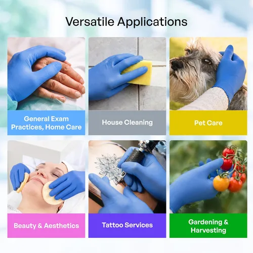 Vista 7 de TRONEX Chemo-Rated Fingertip-Textured Blue Nitrile Exam Gloves, Blue Medical Nitrile Gloves