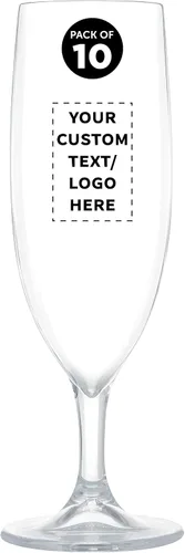 Vista 11 de DISCOUNT PROMOS Juego de 10 copas de champán de plástico, 6.7 oz. – Plástico, Barware, Elegante – Transparente