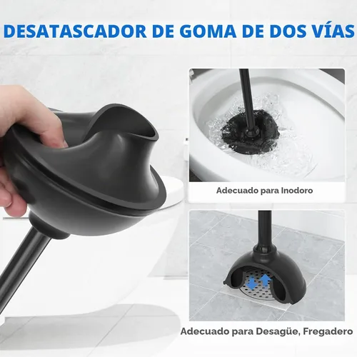Vista 3 de LOVLOY Juego de émbolo y cepillo de inodoro, cepillo de cuenco y émbolo de inodoro resistente con soporte ventilado, combo de cepillo de inodoro 2