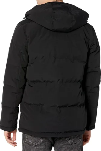 Vista 2 de Levi's Parka acolchada de tela ártica para hombre, Nuevo Negro
