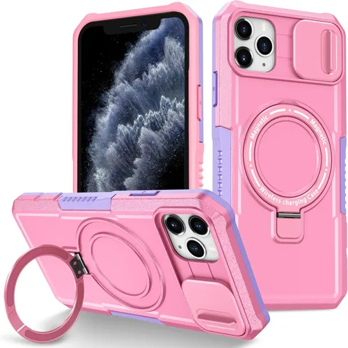 Vista 77 de Funda magnética para iPhone 11, soporte de anillo con ventana corrediza, funda protectora mate a prueba de golpes para iPhone 11 6.1, fundas