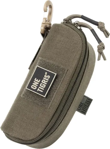 Vista 22 de OneTigris Estuche rígido para gafas de sol tácticas Molle con cremallera Estuche de transporte 1000D Nylon con clip