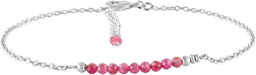 Vista 9 de YANARA Pulsera de tobillo para mujer, piedra de nacimiento natural, cuentas de piedras preciosas, tobillera delicada hecha a mano de 9 pulgadas +