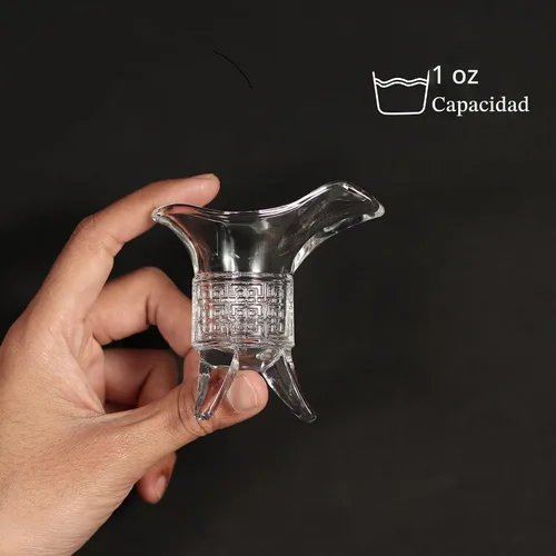 Vista 5 de QUAFFER Soju - Vasos de chupito de tequila (juego de 4) – Vaso de chupito estilo emperador retro – Soju Whisky Tequila Baijiu – Perfecto