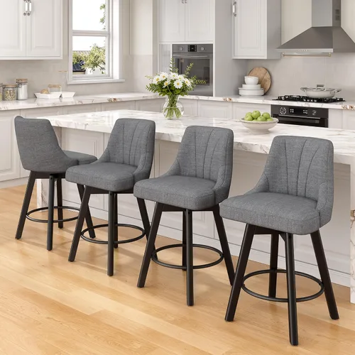 Vista 21 de REONEY Counter Height Swivel Bar Stools, 24" Modern Upholstered Barstools
