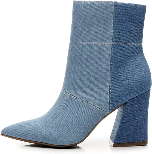 Vista 2 de Bliss - Botines cómodos de tacón grueso para mujer, estilo Chelsea