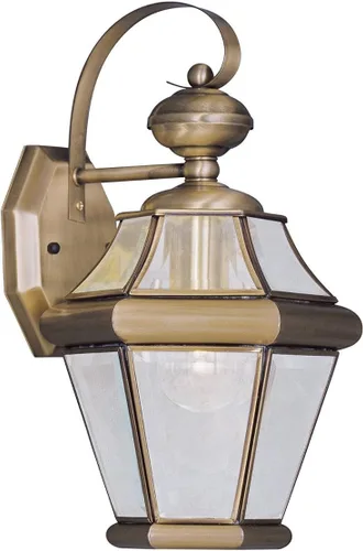 Vista 11 de Livex Lighting 2161-04 Farol de pared para exteriores con pantallas de vidrio biselado transparente, color negro Persianas de vidrio biselado