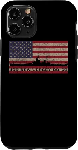 Vista 25 de Funda para iPhone 12 Pro Max USS New Jersey BB-62 WW2 de la bandera estadounidense de EE.UU.