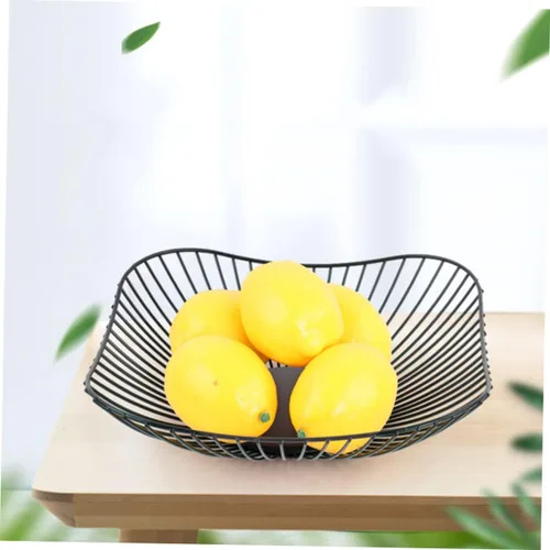 Vista 8 de Cesta de frutas de alambre para frutas, cuencos de dulces, cesta decorativa para aperitivos, cestas de almacenamiento de frutas, tazón de pan