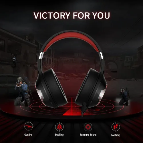 Vista 3 de HECATE by Edifier G33 - Auriculares USB para juegos sonido envolvente 71 auriculares sobre la oreja con micrófono desmontable con cancelación