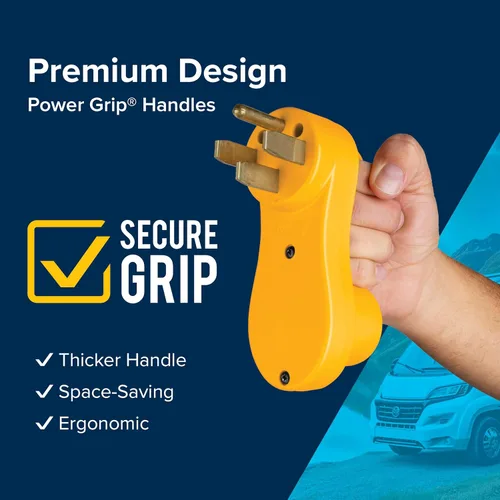 Vista 5 de Camco Power Grip - Adaptador eléctrico de compensación - Adaptador de corriente RV de 50 amperios a 30 amperios - Diseño de compensación