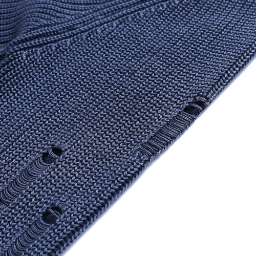 Vista 9 de UD Suéteres de punto acanalado casual con cuello redondo para hombre