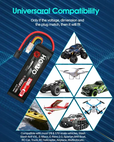 Vista 4 de HOOVO 3S LiPo Batería 11.1V 5200mAh 60C TR Plug Softcase RC Batería para RC Car RC Truck Avión Helicóptero Barco Carreras RC Hobby