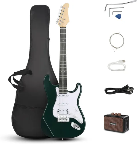 Vista 11 de Ktaxon - Kit de guitarra eléctrica de 39 pulgadas para principiantes, con pastillas HSS de 6 cuerdas, guitarra eléctrica de cuerpo sólido