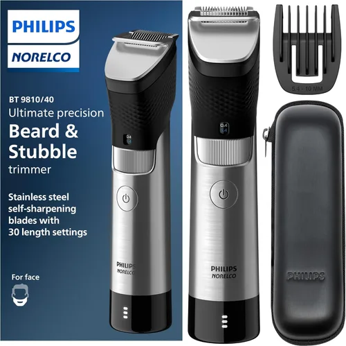 Vista 9 de Norelco Philips Recortador de barba Serie 7000, recortador 100% impermeable para hombres, 40 configuraciones de longitud de cabello, adaptabilidad