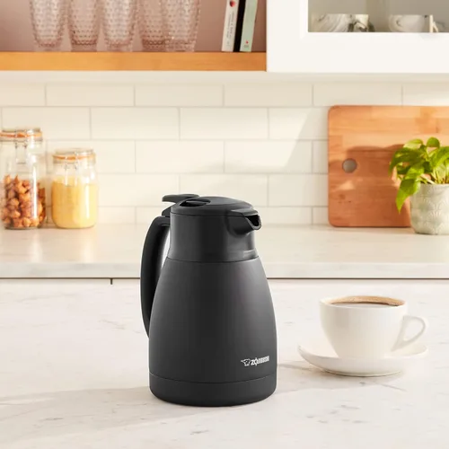Vista 10 de Zojirushi SH-HC10BM - Jarra al vacío de acero inoxidable, 1 litro, negro mate
