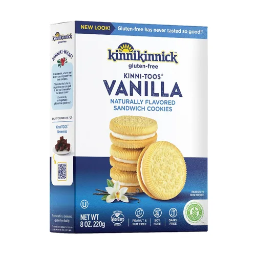 Vista 8 de Kinnikinnick, KinniTOOS Galletas de crema sándwich, chocolate, 8 onzas Galletas de chocolate con centro cremoso de vainilla, aptas para alérgicos