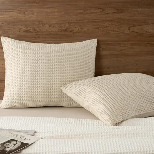 Vista 18 de PHF Funda de almohada 100% algodón con tejido de gofre, 22 x 22 pulgadas, sin relleno, paquete de 2 elegantes fundas de almohada cuadradas