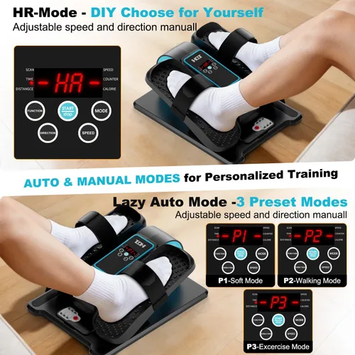 Vista 5 de TDH Under Desk Elliptical Machine Leg Exerciser Electric Quiet Portable Electric Pedal Exerciser While Sitting for Seniors Adult with 12