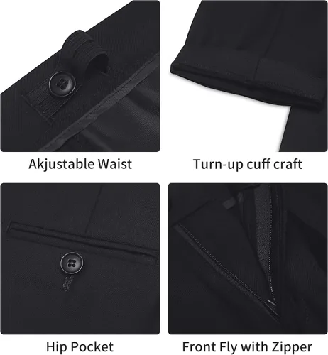 Vista 7 de Marvelous World - Conjunto de traje formal de corte entallado para niños, cintura ajustable