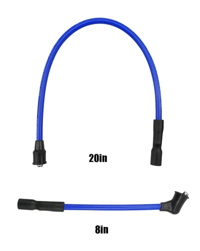 Vista 3 de Cable de Bujía de 10mm para Harley Davidson Sportster 883 1200 XL 1986-2003, 2104-0143 - Azul Silicona Replace 2104-0143, 1986-2003, Blue Silicone