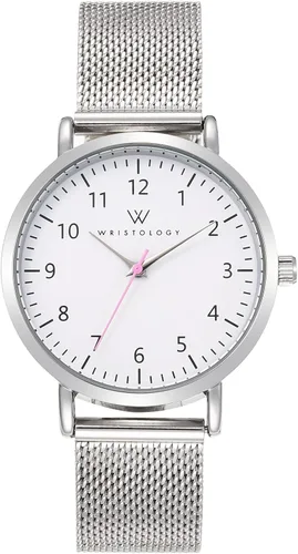 Vista 13 de Wristology 2 Sizes Easy Change Band Numbers Watch Metal Mesh Band - Interchangeable Stainless Steel Strap - to Read Analog Nurse with Second Hand