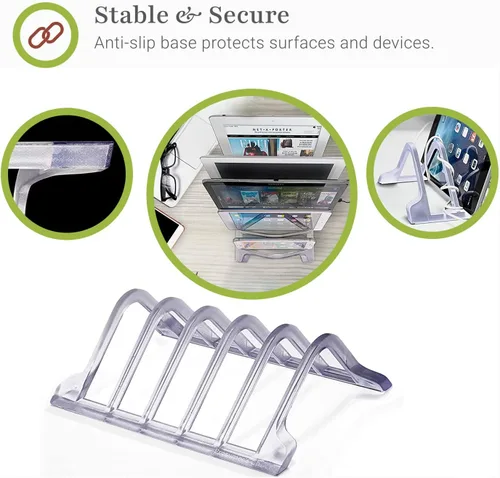 Vista 4 de Prosumer's Choice Organizador universal de carga para 5 tabletas y teléfonos inteligentes, soporte de escritorio para suministros de hogar u