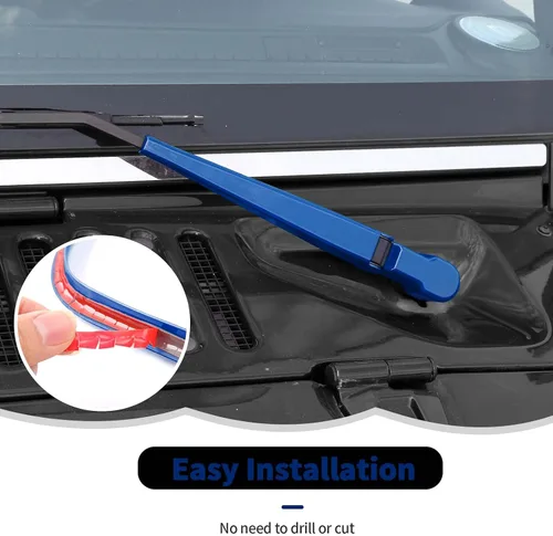 Vista 5 de RT-TCZ Limpiaparabrisas delantero, limpiaparabrisas delantero, decoración de accesorios exteriores compatibles con Jeep Wrangler JK JKU 2007-2018