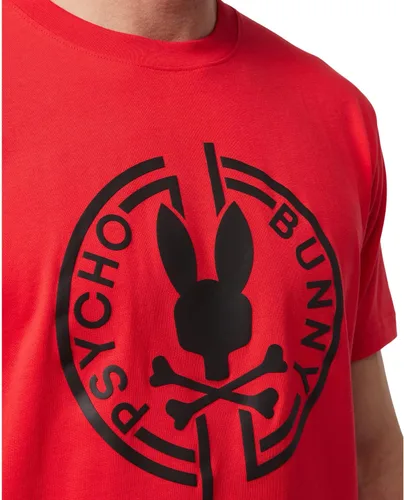 Vista 3 de Psycho Bunny Santa Fe Graphic Tee Chili Red MD (US Hombre 5), Rojo (Chili Red)