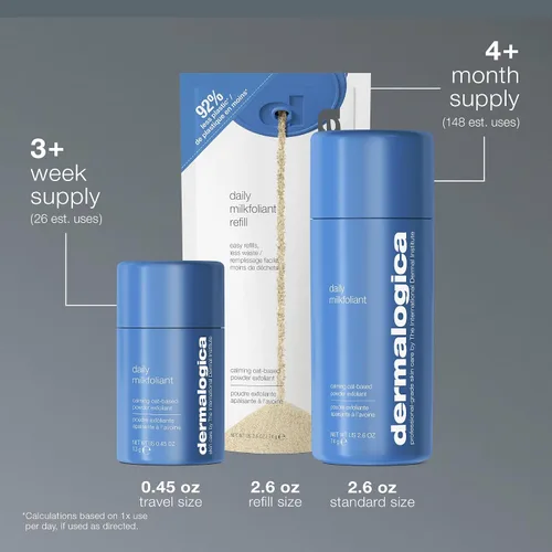 Vista 9 de Dermalogica Daily Milkfoliant, exfoliante facial, exfoliante en polvo con AHA y BHA, calmante, pule e hidrata la piel, a base de avena, producto