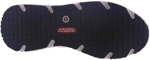Vista 3 de Skechers Work Banham, para mujer, negroblanco, puntera suave, baja atlética