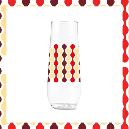Vista 3 de TOSSWARE POP - Juego de 6 vasos estampados de plástico transparente de 9 onzas, de alta calidad, reciclables, irrompibles y cristalinos