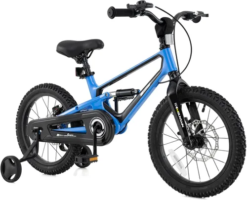 Vista 10 de BABY JOY Bicicleta para niños, bicicleta deportiva de aleación ligera de 16 pulgadas con frenos de disco dual, ruedas de entrenamiento, suspensión