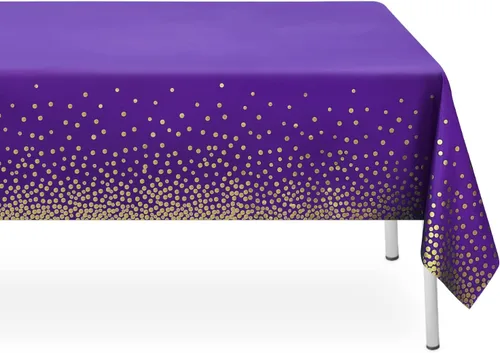Vista 128 de Paquete de 2 manteles rectangulares desechables color negro, manteles de plástico negro para fiestas, 54 x 108 pulgadas, mantel de campamento